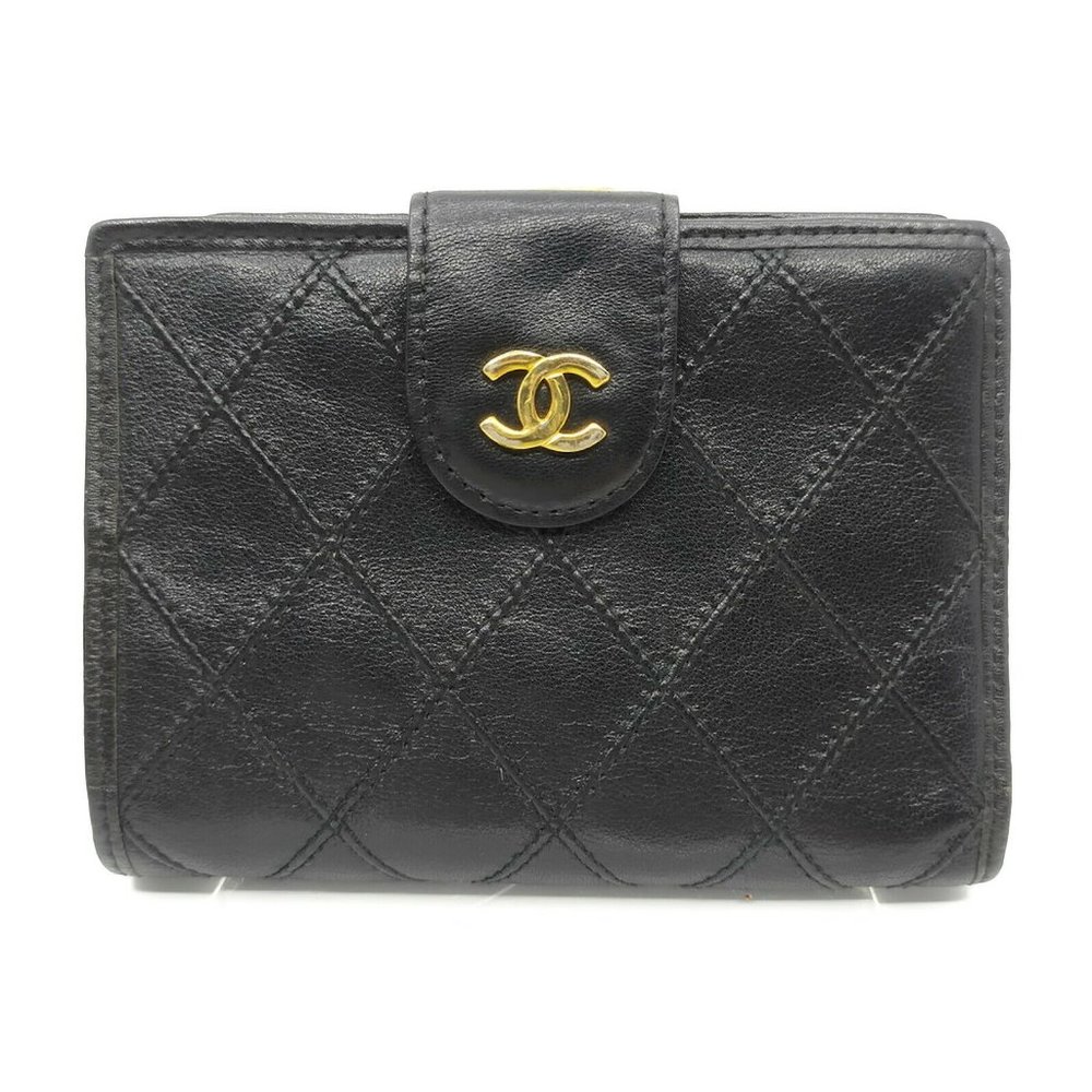Authentic Chanel Bicolore Coco Mark Leather Wallet - Picture 1 of 10